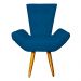 Poltrona Decorativa Emília Barca Pés Palito Suede Azul Royal - DS Estofados