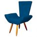 Poltrona Decorativa Emília Barca Pés Palito Suede Azul Royal - DS Estofados