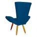 Poltrona Decorativa Emília Barca Pés Palito Suede Azul Royal - DS Estofados