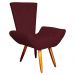 Poltrona Decorativa Emília Barca Pés Palito Suede Bordô - DS Estofados