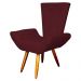 Poltrona Decorativa Emília Barca Pés Palito Suede Bordô - DS Estofados