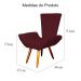 Poltrona Decorativa Emília Barca Pés Palito Suede Bordô - DS Estofados
