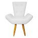 Poltrona Decorativa Emília Barca Pés Palito Suede Branco - DS Estofados