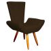 Poltrona Decorativa Emília Barca Pés Palito Suede Marrom - DS Estofados