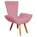 Poltrona Decorativa Emília Barca Pés Palito Suede Rosa - DS Estofados
