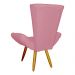 Poltrona Decorativa Emília Barca Pés Palito Suede Rosa - DS Estofados