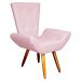 Poltrona Decorativa Emília Barca Pés Palito Suede Rosa Bebê - DS Estofados