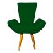 Poltrona Decorativa Emília Barca Pés Palito Suede Verde - DS Estofados