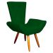 Poltrona Decorativa Emília Barca Pés Palito Suede Verde - DS Estofados