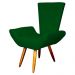 Poltrona Decorativa Emília Barca Pés Palito Suede Verde - DS Estofados