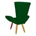 Poltrona Decorativa Emília Barca Pés Palito Suede Verde - DS Estofados