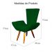 Poltrona Decorativa Emília Barca Pés Palito Suede Verde - DS Estofados