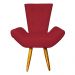 Poltrona Decorativa Emília Barca Pés Palito Suede Vermelho - DS Estofados