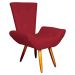Poltrona Decorativa Emília Barca Pés Palito Suede Vermelho - DS Estofados