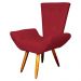 Poltrona Decorativa Emília Barca Pés Palito Suede Vermelho - DS Estofados