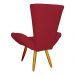Poltrona Decorativa Emília Barca Pés Palito Suede Vermelho - DS Estofados