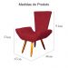 Poltrona Decorativa Emília Barca Pés Palito Suede Vermelho - DS Estofados