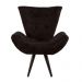 Poltrona Decorativa Emília Pés Tabaco Suede Preto - DS Móveis