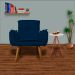Poltrona Decorativa Emília Plus Suede Azul Marinho - Ds Móveis