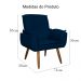 Poltrona Decorativa Emília Plus Suede Azul Marinho - Ds Móveis