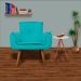 Poltrona Decorativa Emília Plus Suede Azul Turquesa - Ds Móveis