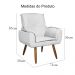 Poltrona Decorativa Emília Plus Suede Branco - Ds Móveis