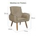 Poltrona Decorativa Emília Plus Suede Capuccino - Ds Móveis