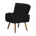 Poltrona Decorativa Emília Plus Suede Preto - Ds Móveis