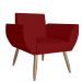 Poltrona Decorativa Flora Pés Palito Suede Bordô - DS Estofados