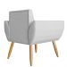 Poltrona Decorativa Flora Pés Palito Suede Branco - DS Estofados