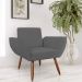Poltrona Decorativa Flora Pés Palito Suede Cinza - DS Estofados