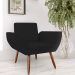 Poltrona Decorativa Flora Pés Palito Suede Preto - DS Estofados