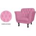 Poltrona Decorativa Helena Pés Luis XV Suede Rosa - DS Estofados