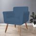 Poltrona Decorativa Isa em Tressê Suede Azul Marinho - DS Estofados