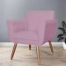 Poltrona Decorativa Isa em Tressê Suede Rosa - DS Estofados
