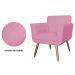Poltrona Decorativa Isa em Tressê Suede Rosa - DS Estofados