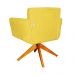 Poltrona Decorativa Isabela em Tressê Pés Madeira Giratório Suede Amarelo - DS Estofados