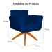 Poltrona Decorativa Isabela em Tressê Pés Madeira Giratório Suede Azul Marinho - DS Estofados