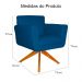 Poltrona Decorativa Isabela em Tressê Pés Madeira Giratório Suede Azul Royal - DS Estofados