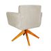 Poltrona Decorativa Isabela em Tressê Pés Madeira Giratório Suede Bege - DS Estofados