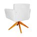 Poltrona Decorativa Isabela em Tressê Pés Madeira Giratório Suede Branco - DS Estofados