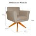 Poltrona Decorativa Isabela em Tressê Pés Madeira Giratório Suede Capuccino - DS Estofados