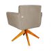 Poltrona Decorativa Isabela em Tressê Pés Madeira Giratório Suede Capuccino - DS Estofados