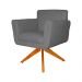 Poltrona Decorativa Isabela em Tressê Pés Madeira Giratório Suede Cinza - DS Estofados