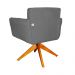 Poltrona Decorativa Isabela em Tressê Pés Madeira Giratório Suede Cinza - DS Estofados