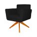 Poltrona Decorativa Isabela em Tressê Pés Madeira Giratório Suede Preto - DS Estofados