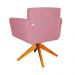 Poltrona Decorativa Isabela em Tressê Pés Madeira Giratório Suede Rosa - DS Estofados