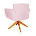 Poltrona Decorativa Isabela em Tressê Pés Madeira Giratório Suede Rosa Bebê - DS Estofados