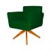 Poltrona Decorativa Isabela em Tressê Pés Madeira Giratório Suede Verde - DS Estofados