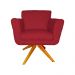 Poltrona Decorativa Isabela em Tressê Pés Madeira Giratório Suede Vermelho - DS Estofados
